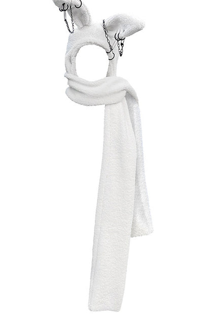 Bunny Ear Hooded Scarf Hat
