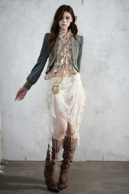 Baroque Asymmetrical Fishtail Skirt