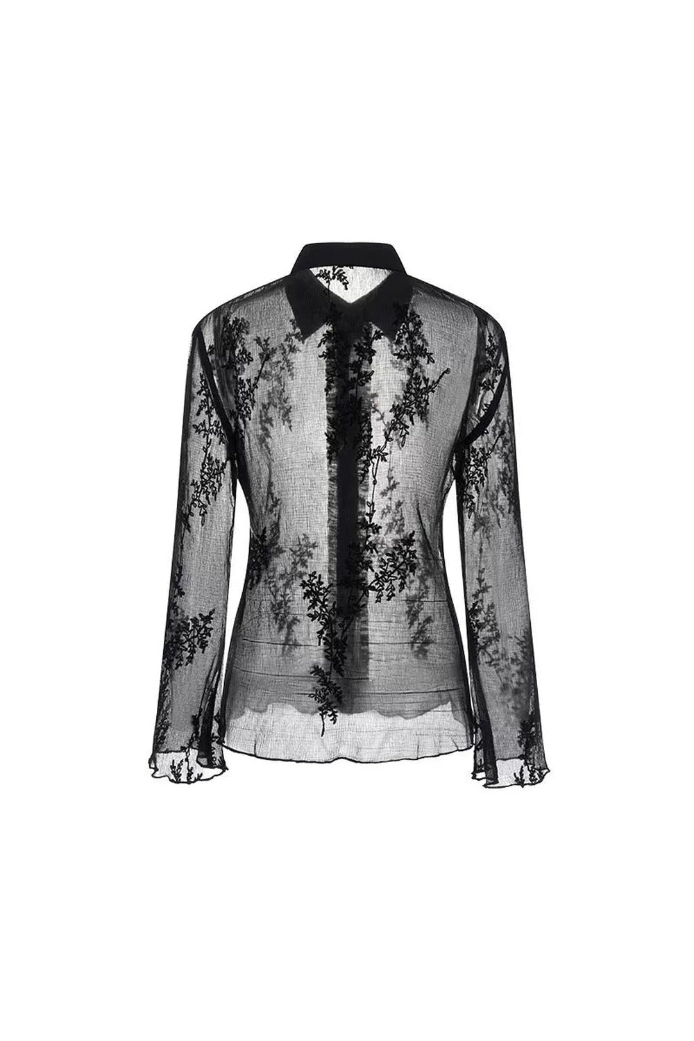 Misty Veil Ruffled Blouse
