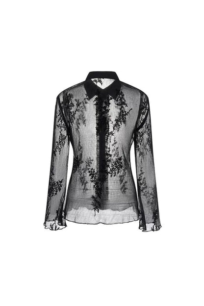 Misty Veil Ruffled Blouse