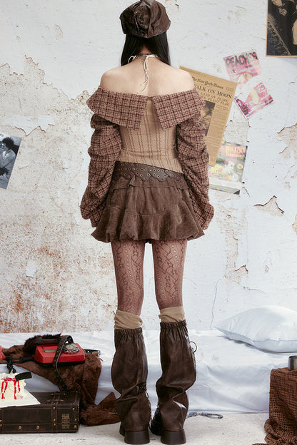 Velvet Retro Tiered Skirt