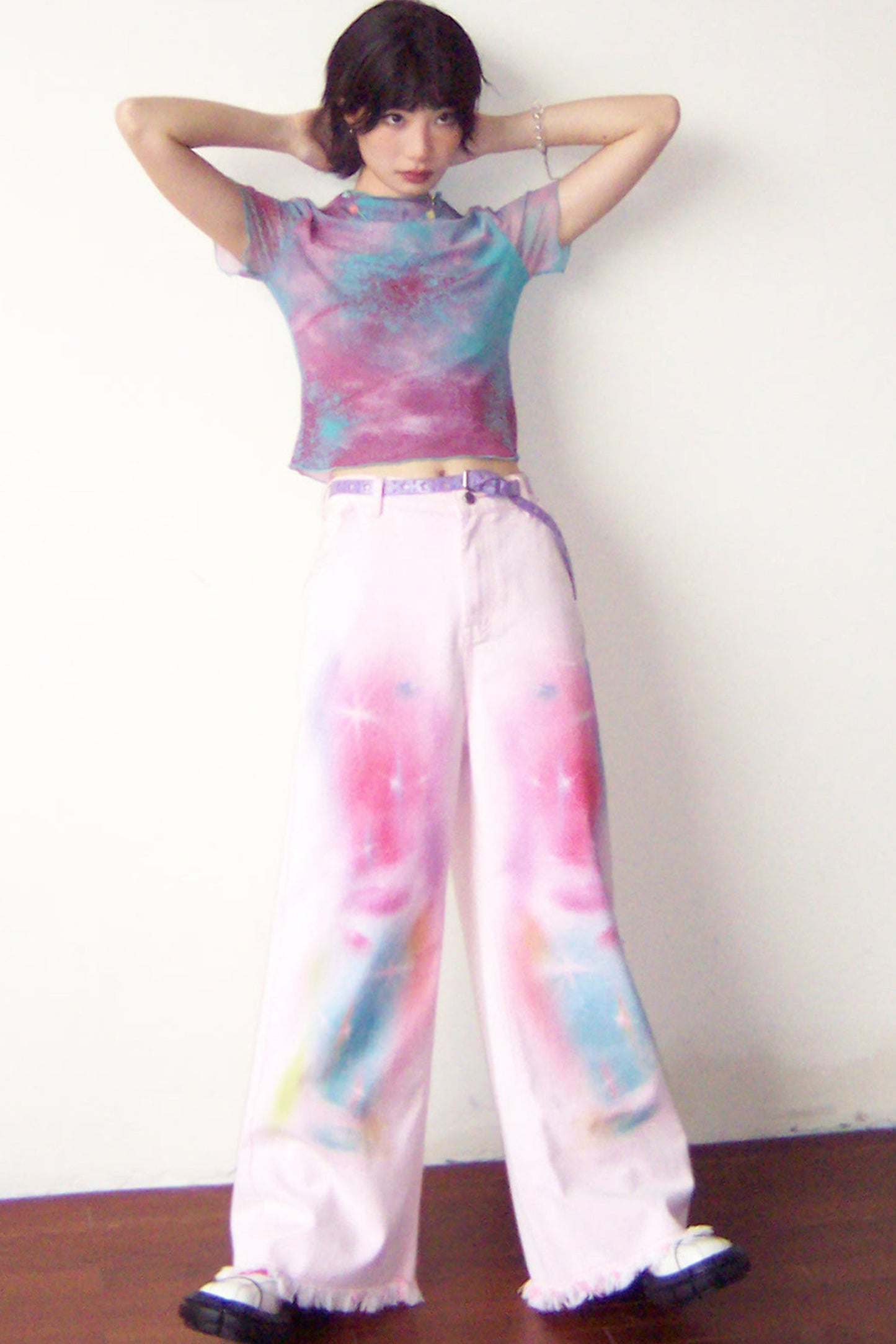 Light Pink Universe Denim Pants