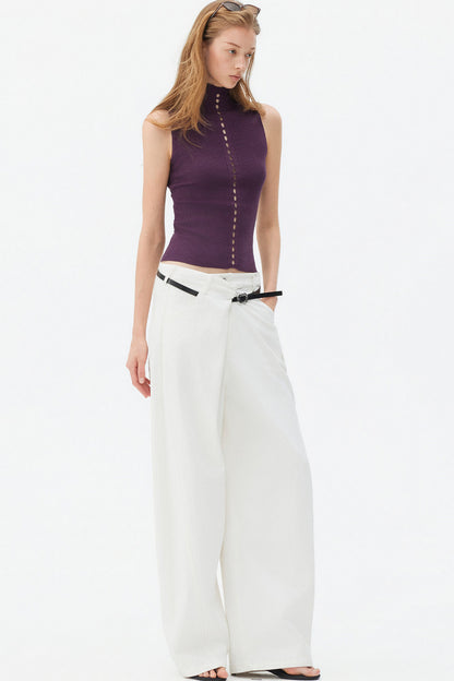 Gilet in maglia a coste in lyocell