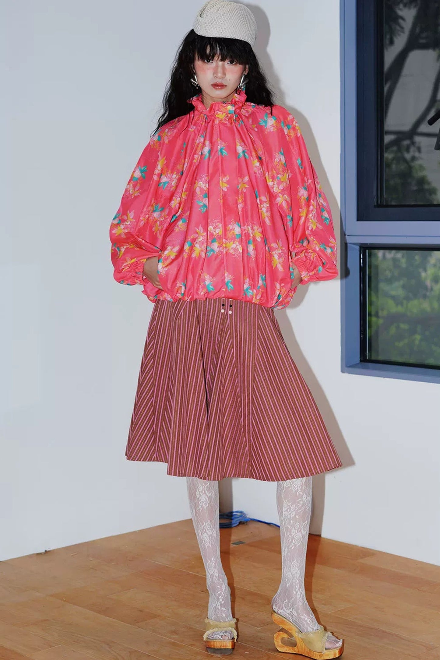 Semi-Sheer Printed Sun Top