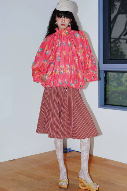 Semi-Sheer Printed Sun Top