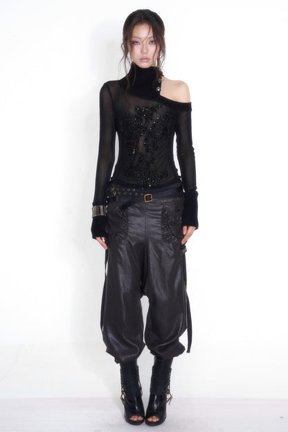 Tencel Double Belt Workwear Pocket Cuffed Pants
