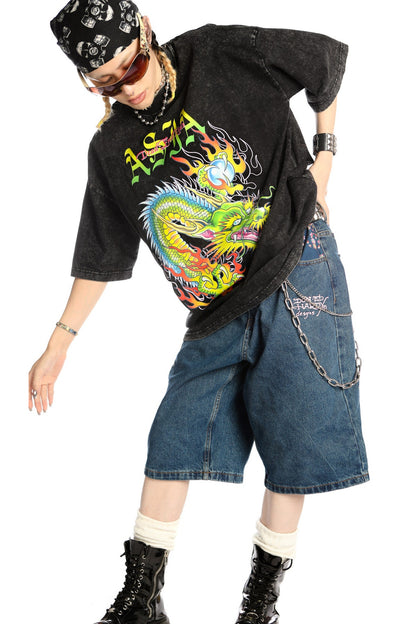 Dragon Print Loose Blouse