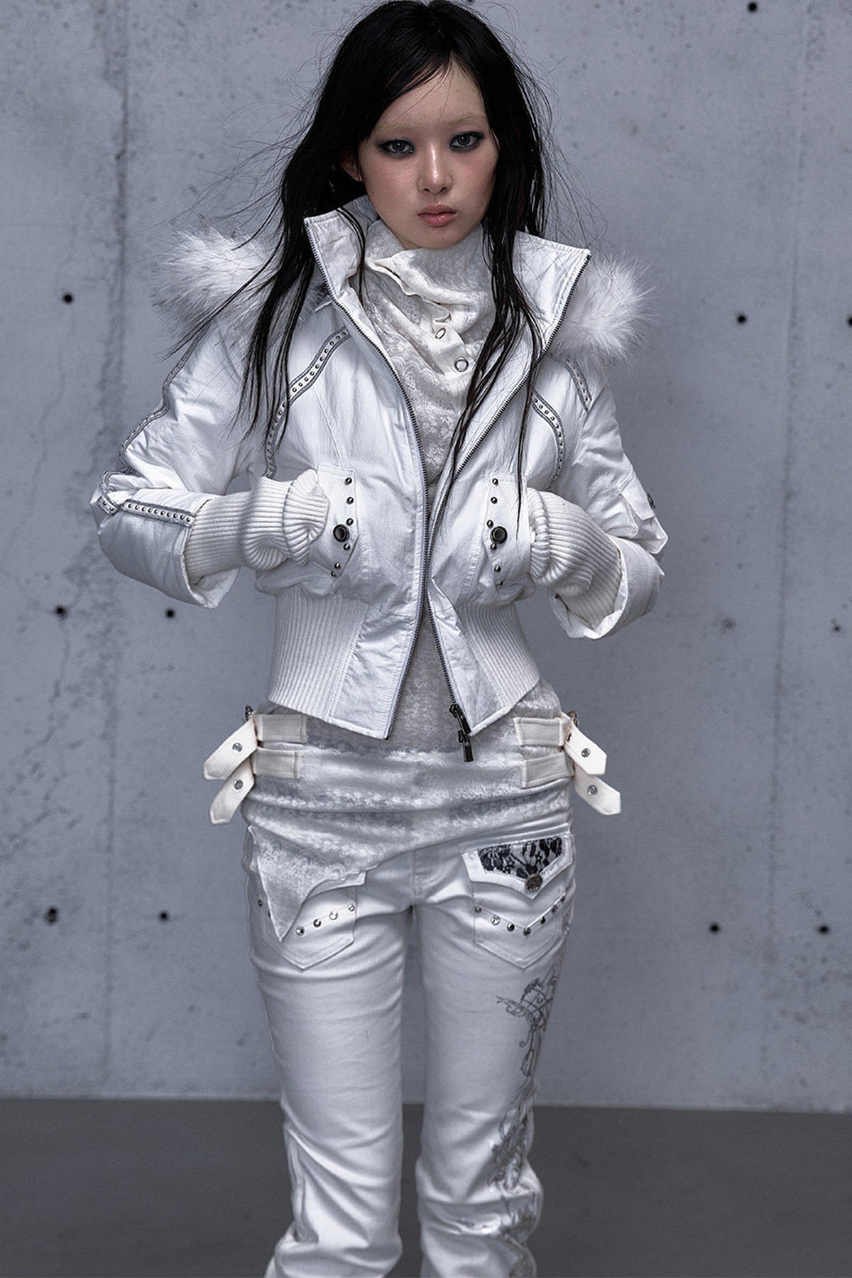 Hooded Fur Collar Parka Outer
