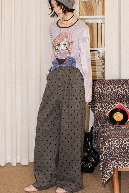 Nana-Porträt-T-Shirt mit lockerem Schnitt und asymmetrischem Colorblocking