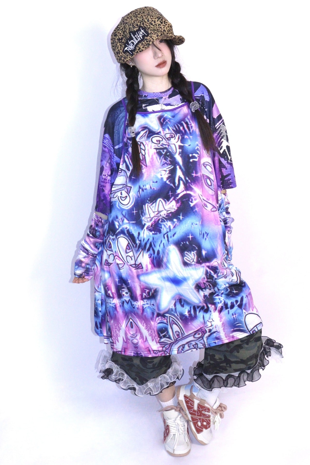 Y2K 機械女孩塗鴉洋裝