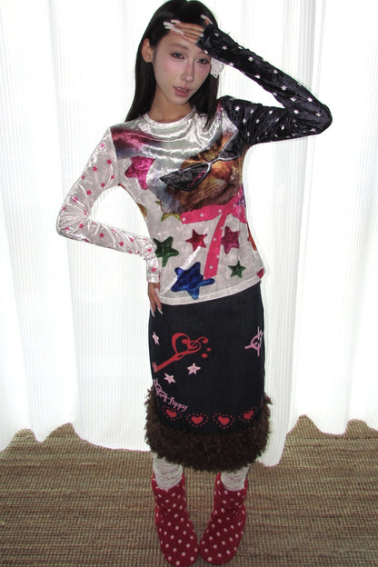 Cat Candy Paper Long Sleeve T-Shirt