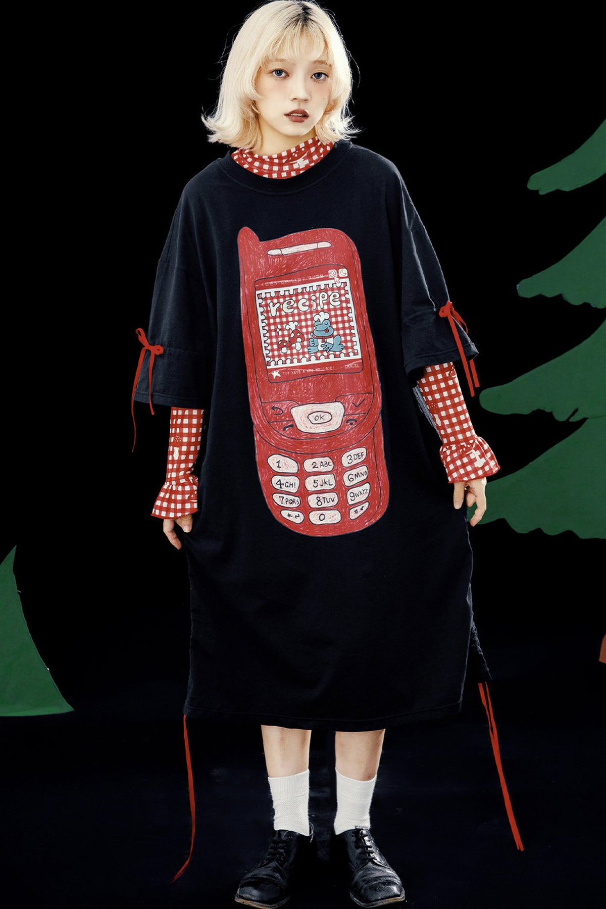 Large Mobile Phone T-Shirt Dress
