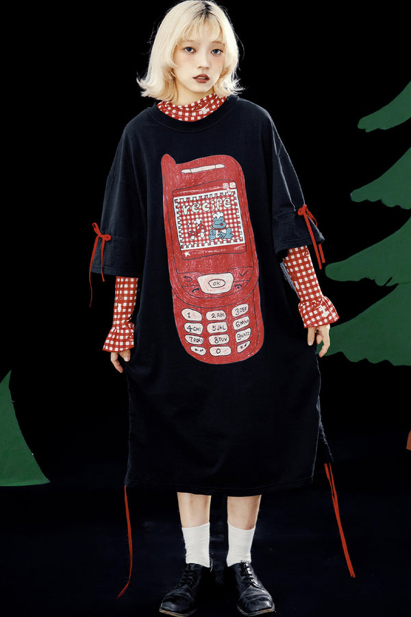 Large Mobile Phone T-Shirt Dress