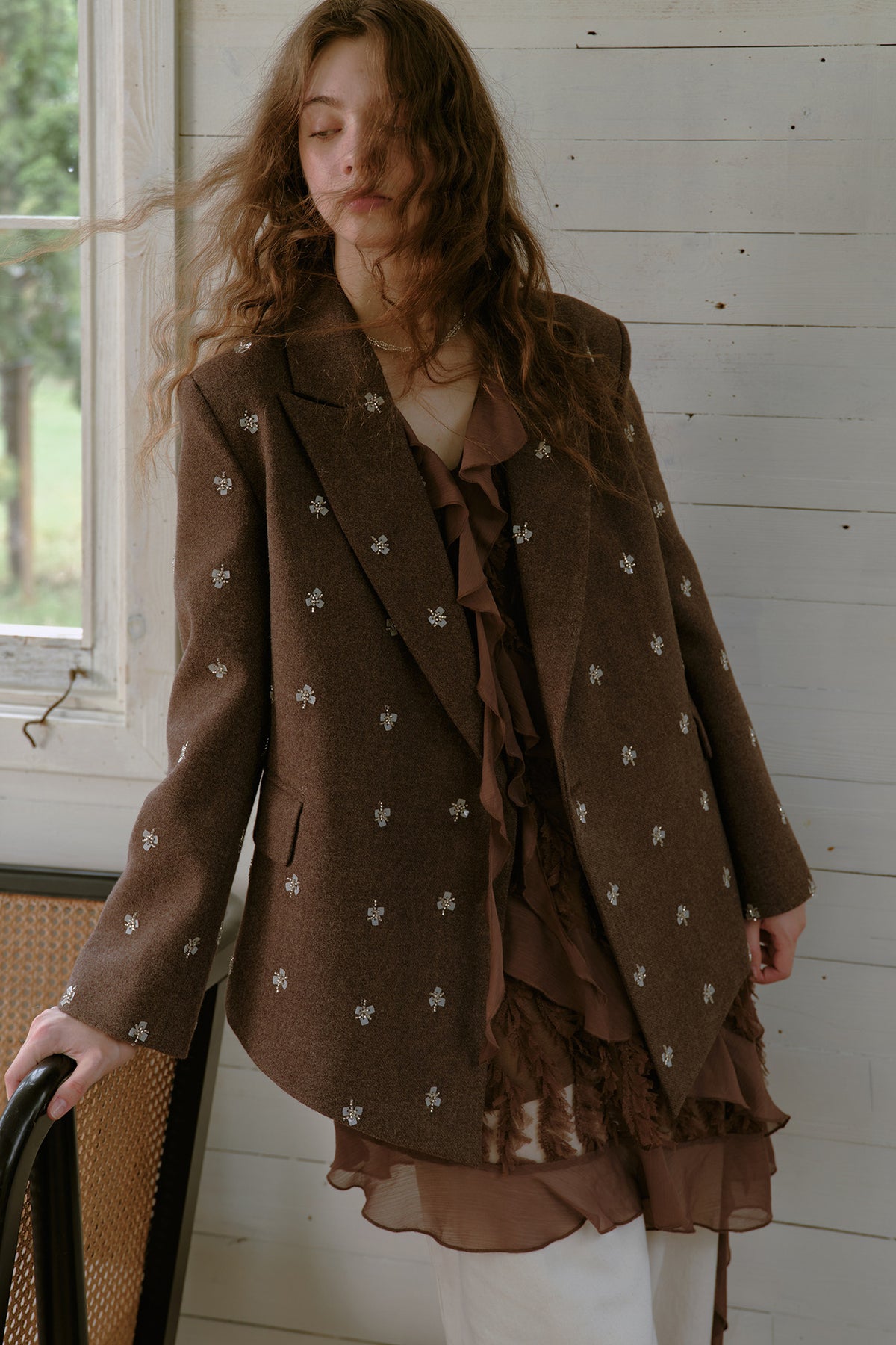Beaded Woolen Blazer