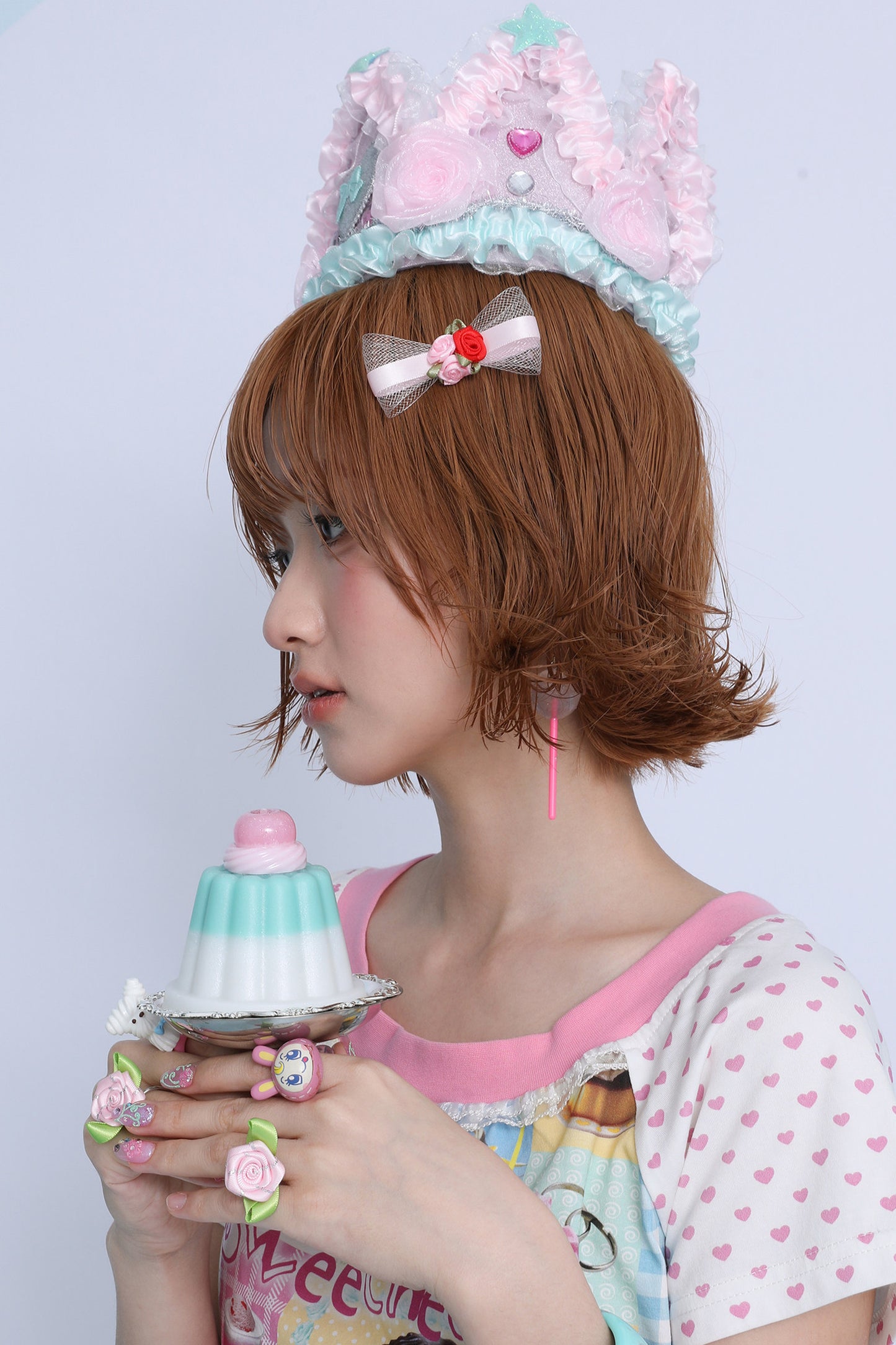 Vintage Rose Pink Bowknot Hairpin Set-Up