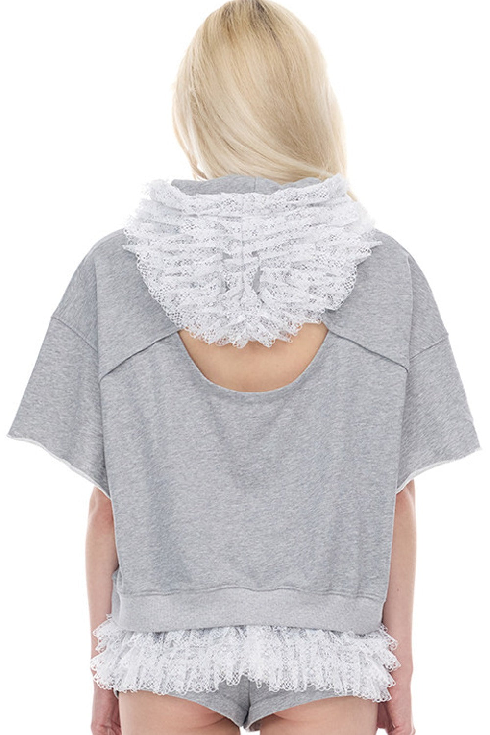 Lace Collar Hoodie T-Shirt