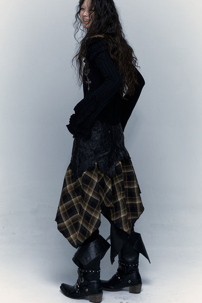 Dark Punk Patchwork Skirt