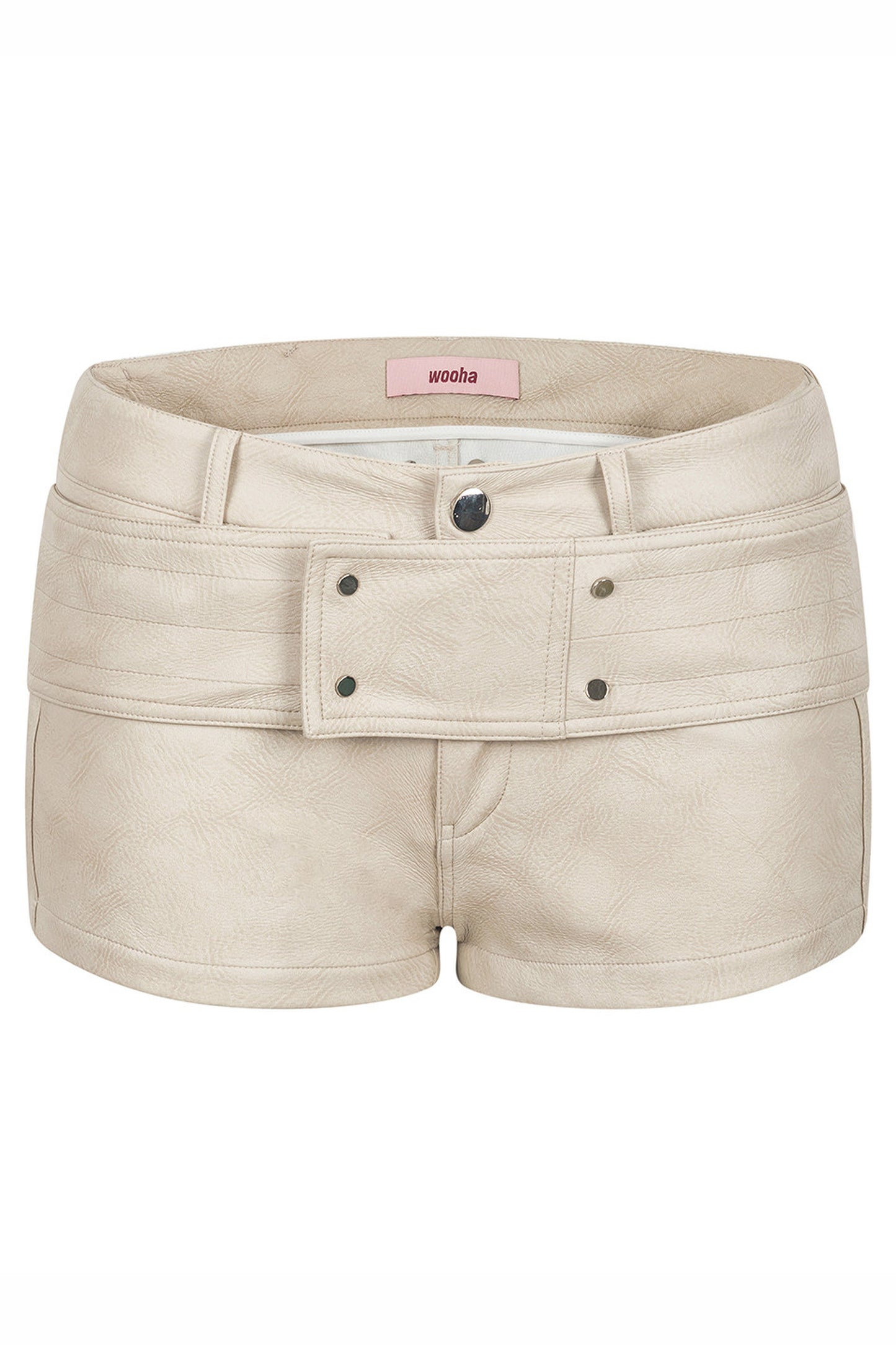 Faux Leather Belted Shorts
