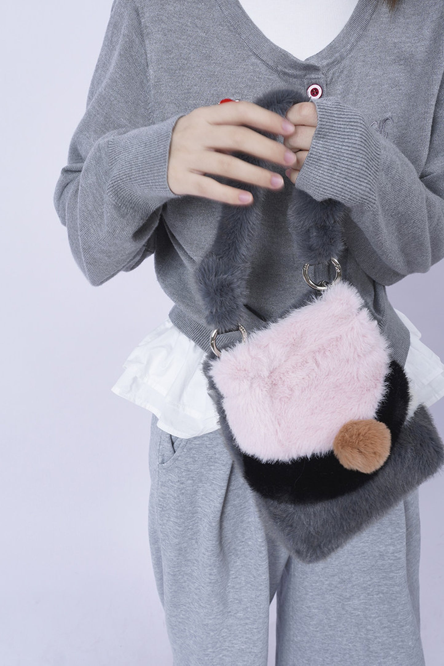 Wild Furry Color-Block Bag