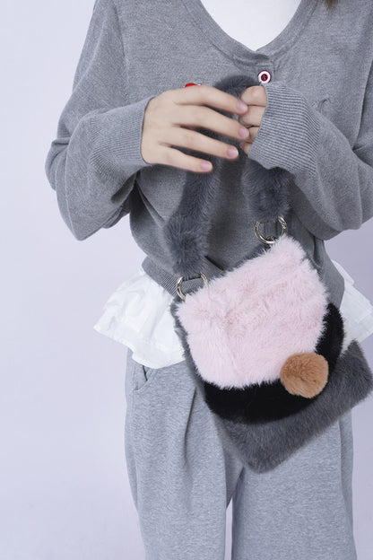 Wild Furry Color-Block Bag
