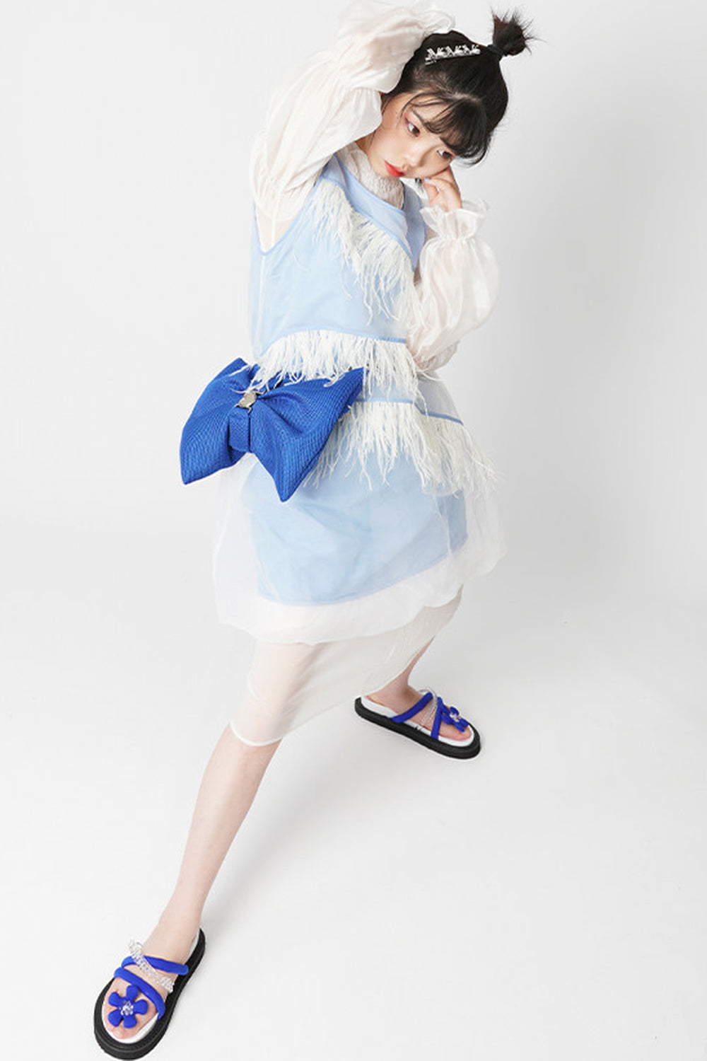 Bowknot Pleated Shoulder Bag