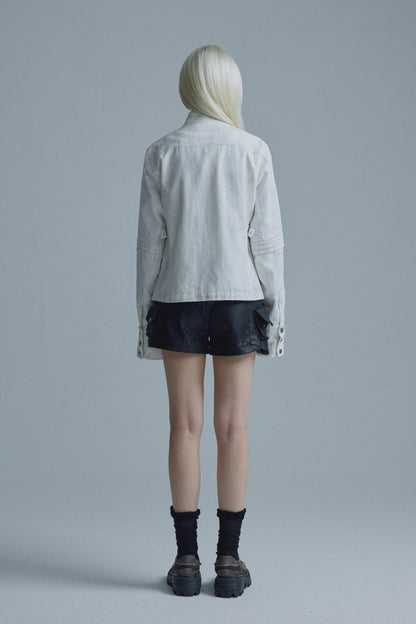 Textured Metal Buckle Jacket