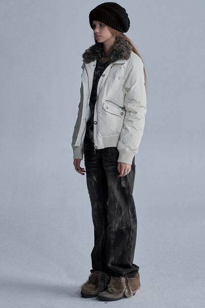 Stand Collar Fur Collar Down Jacket