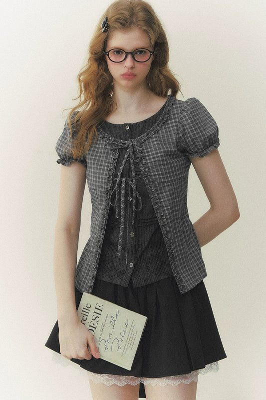 Preppy Fake Two-Piece Blouse