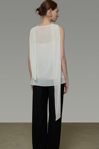 French Ribbon Sleeveless Top