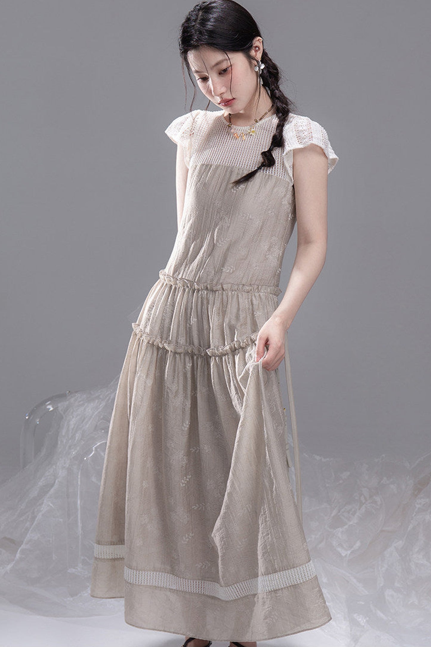 Chanson Khaki Lyocell Dress