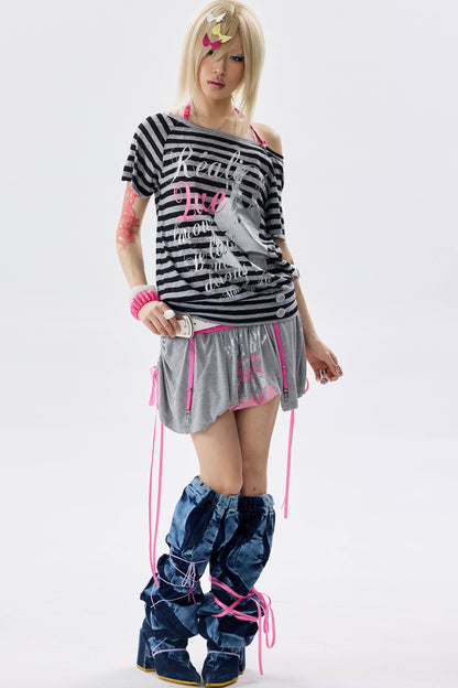 Striped Bow-Detail Top