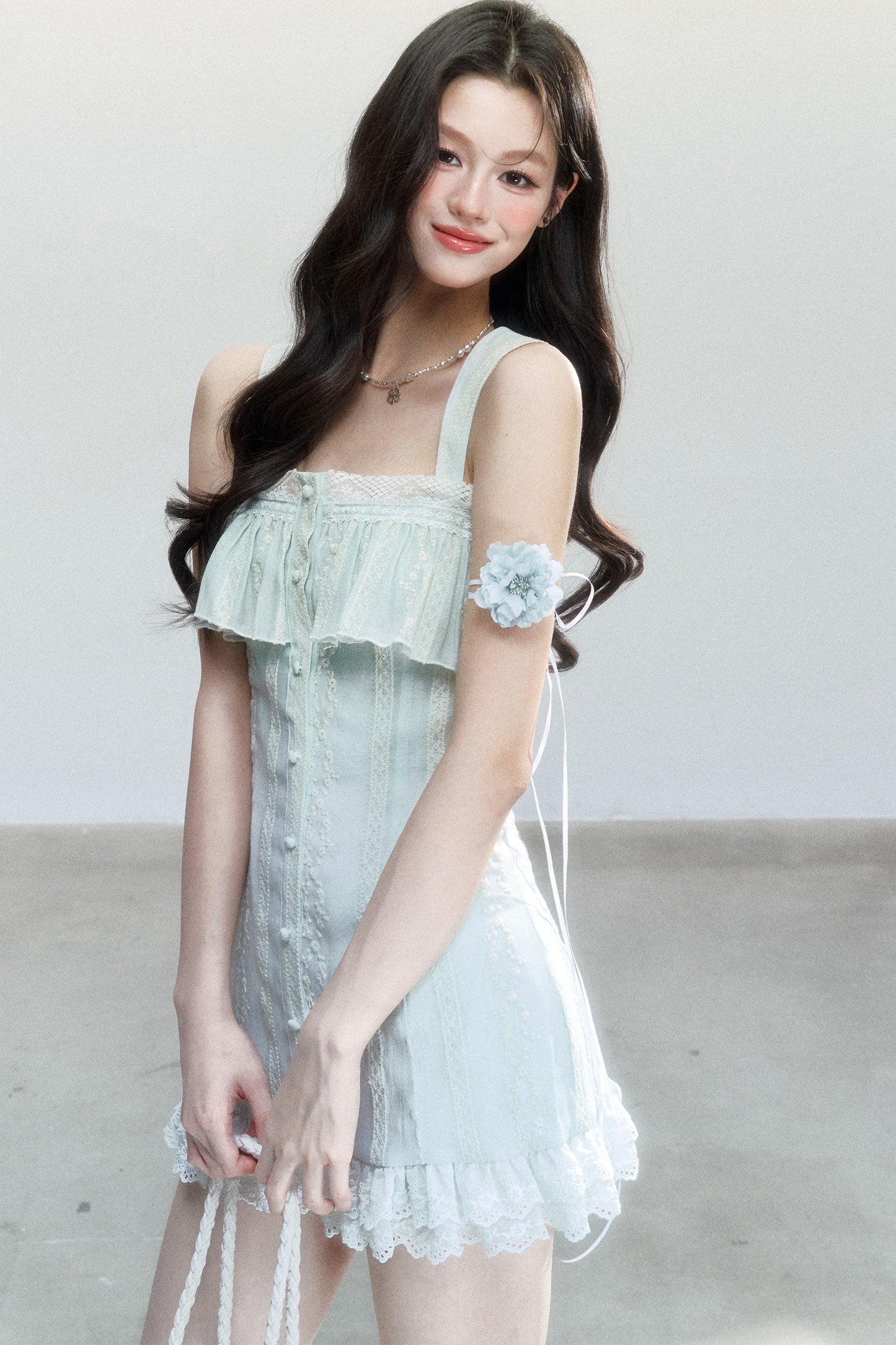 White Tea Embroidered Dress