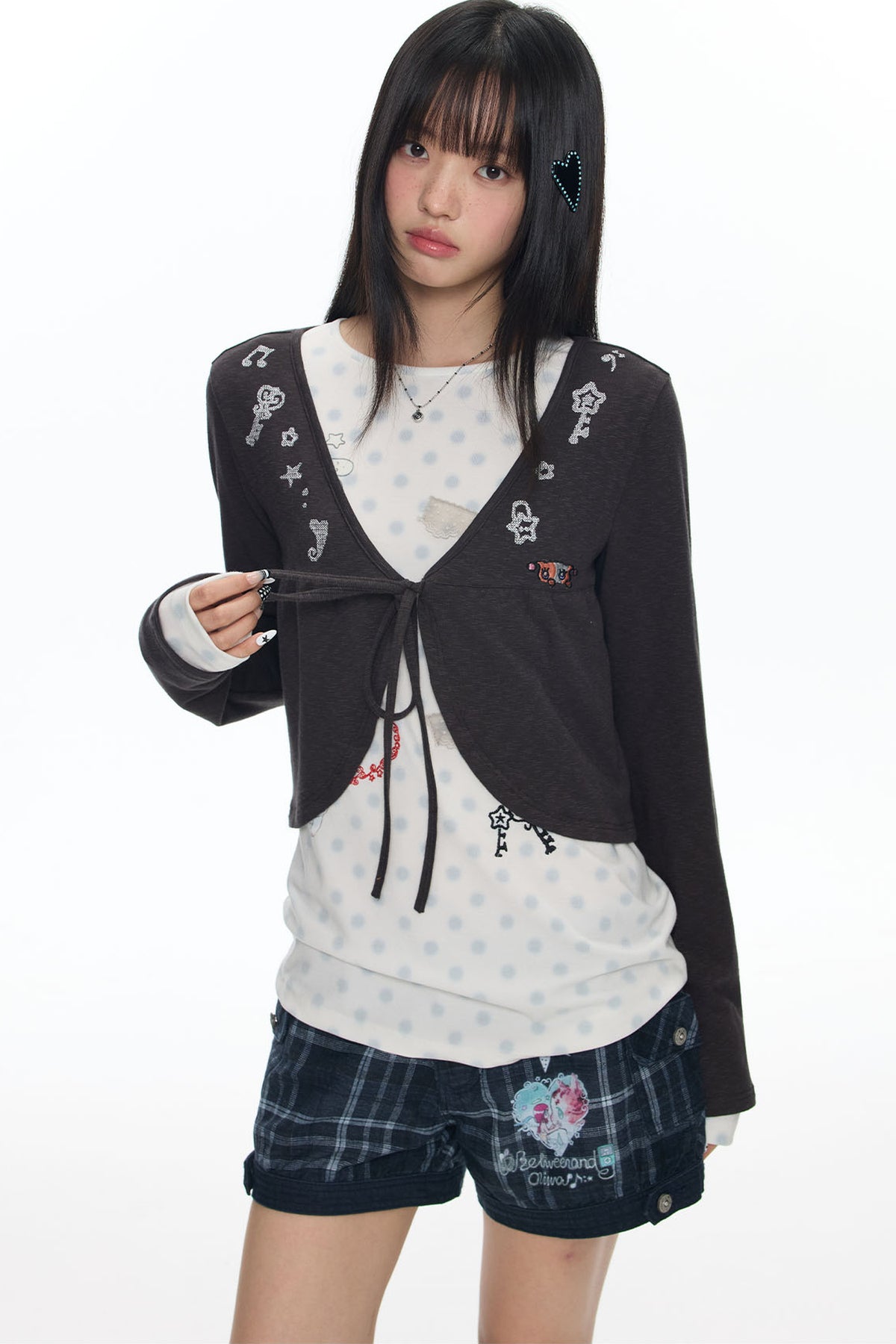 Snowflake Embroidered Cashmere Cardigan