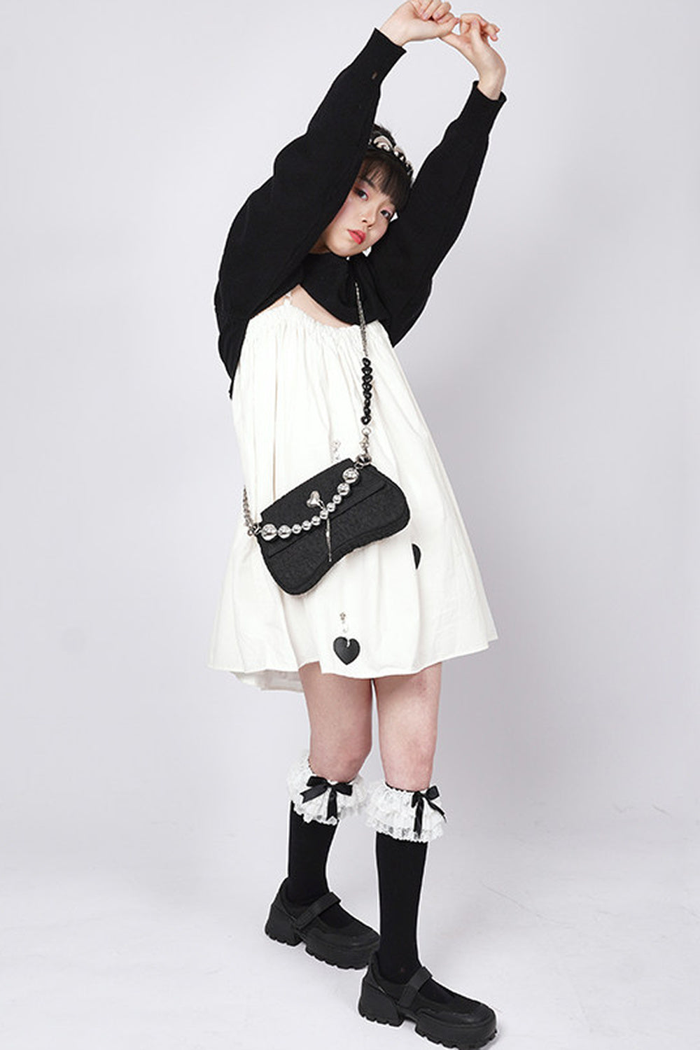 Pearl Pleated Crossbody Bag