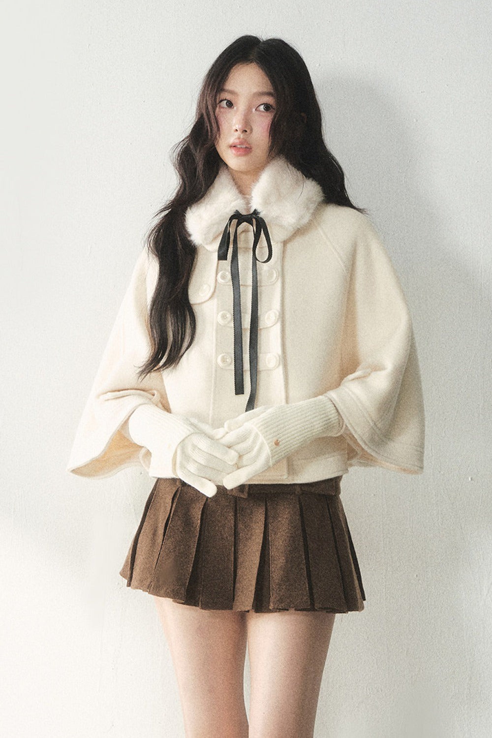 50% Merino Wool Pleated Skirt