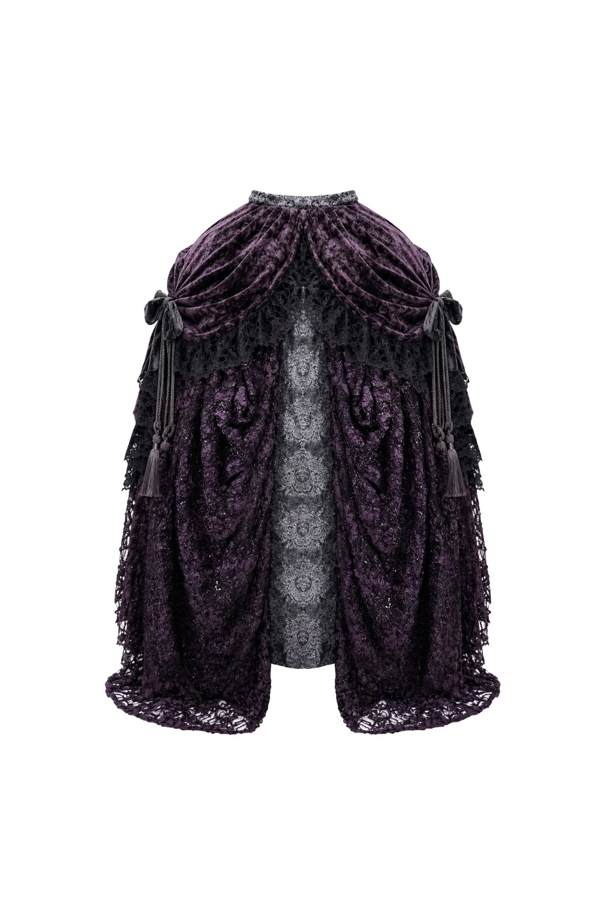 Gothic Dark Purple Bustle Skirt Set-Up