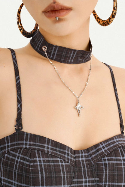 Retro Plaid Camisole Dress