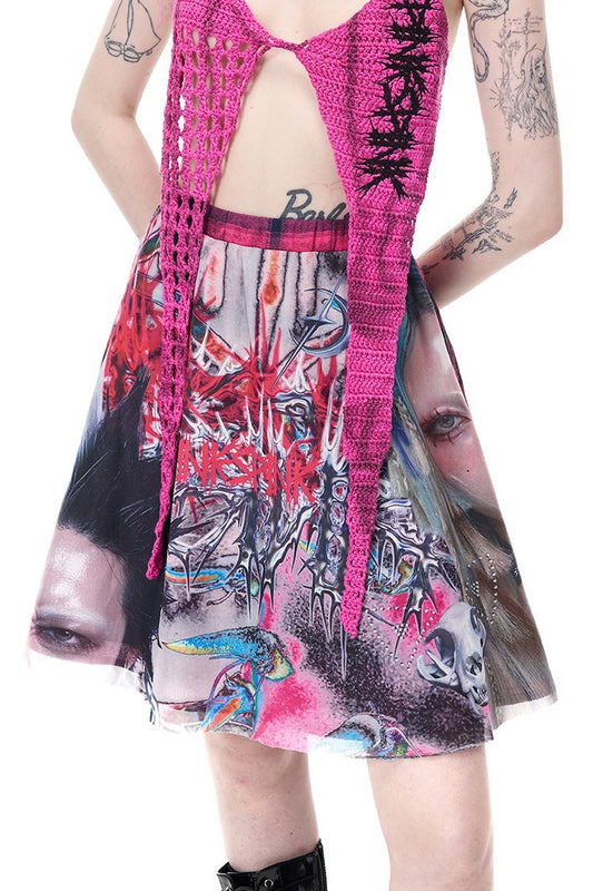 Y2K Pink Plaid Skirt