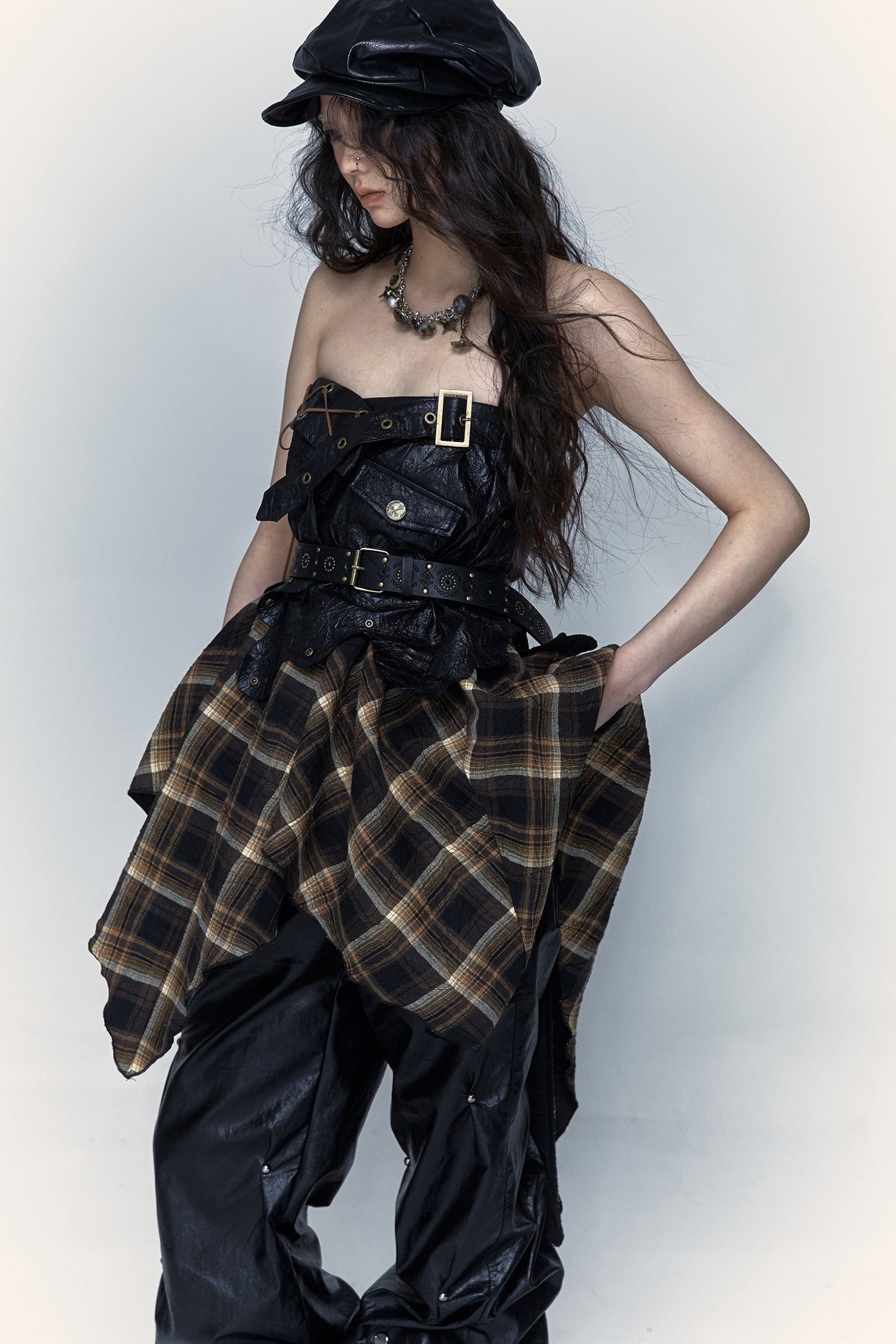 Dark Punk Patchwork Skirt