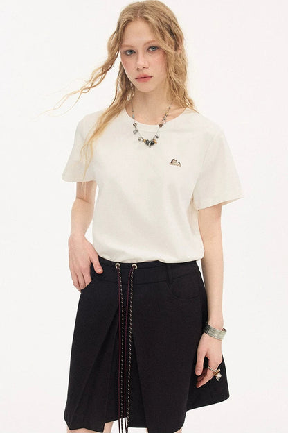 Loose Cotton Round Neck Top