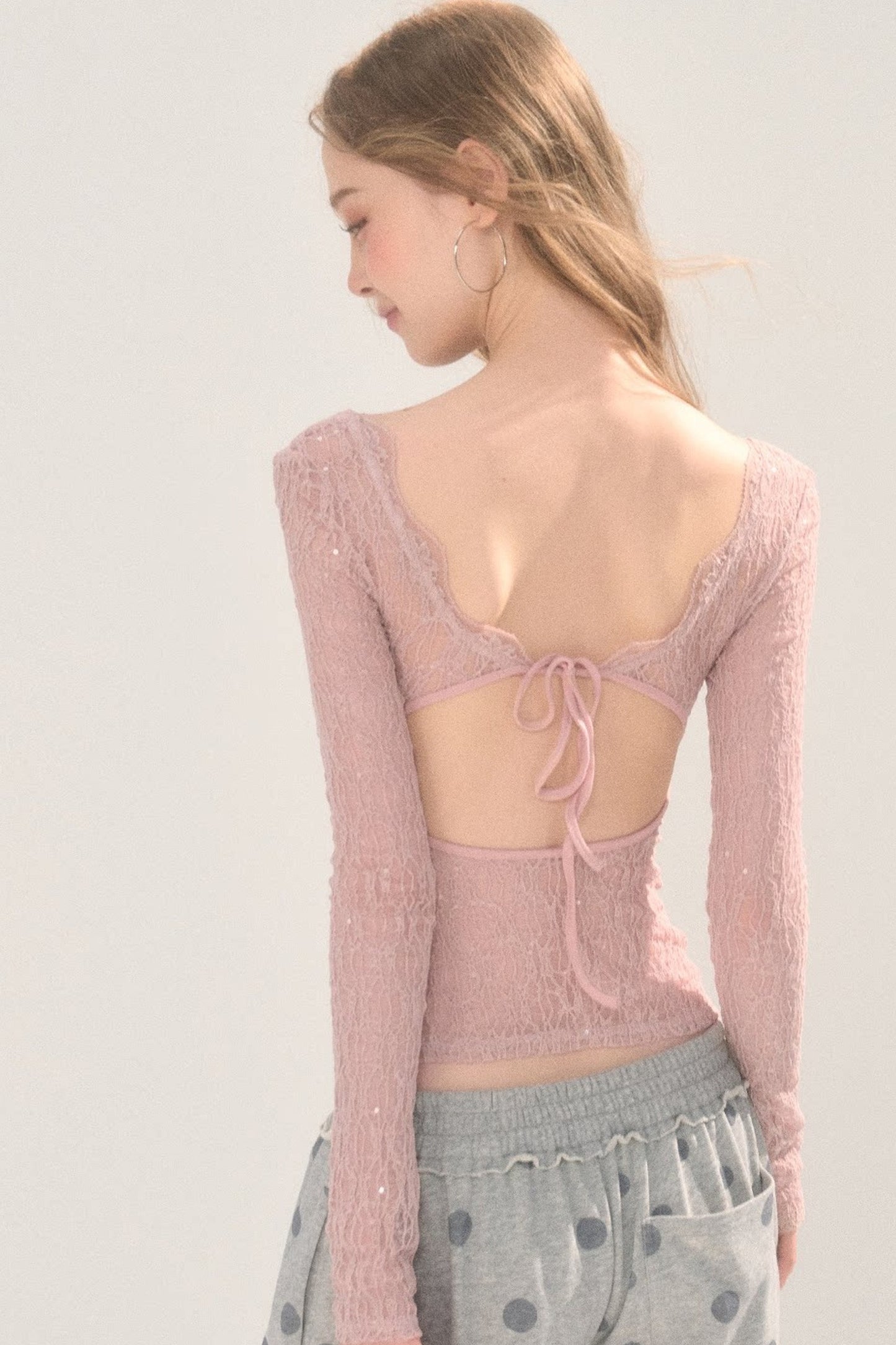 Backless Lace Top