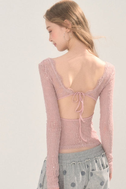 Backless Lace Top