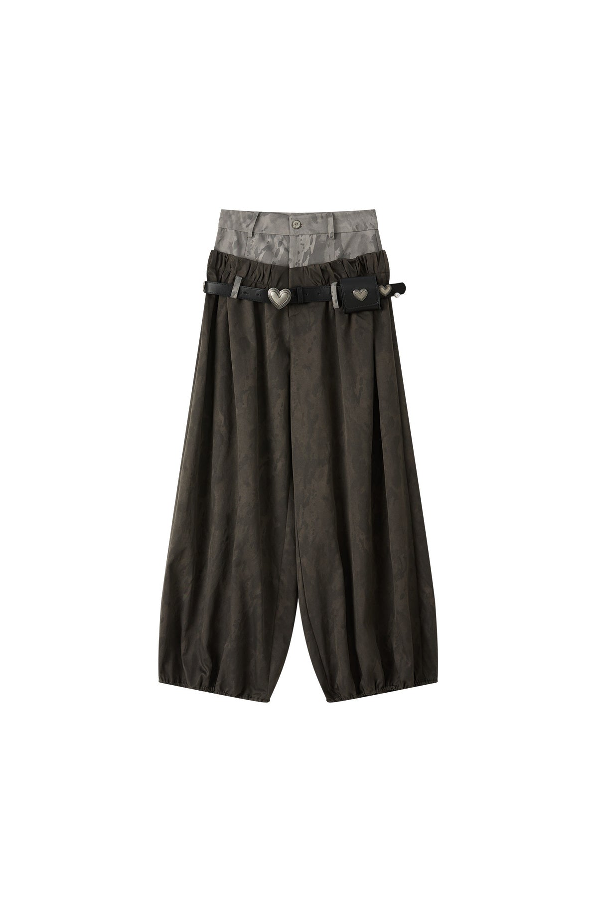 Double-Waist Belted Pants