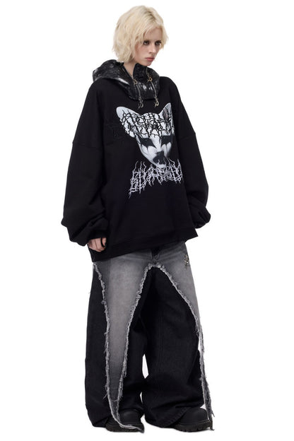 Space Black Double Zipper Balaclava Hooded
