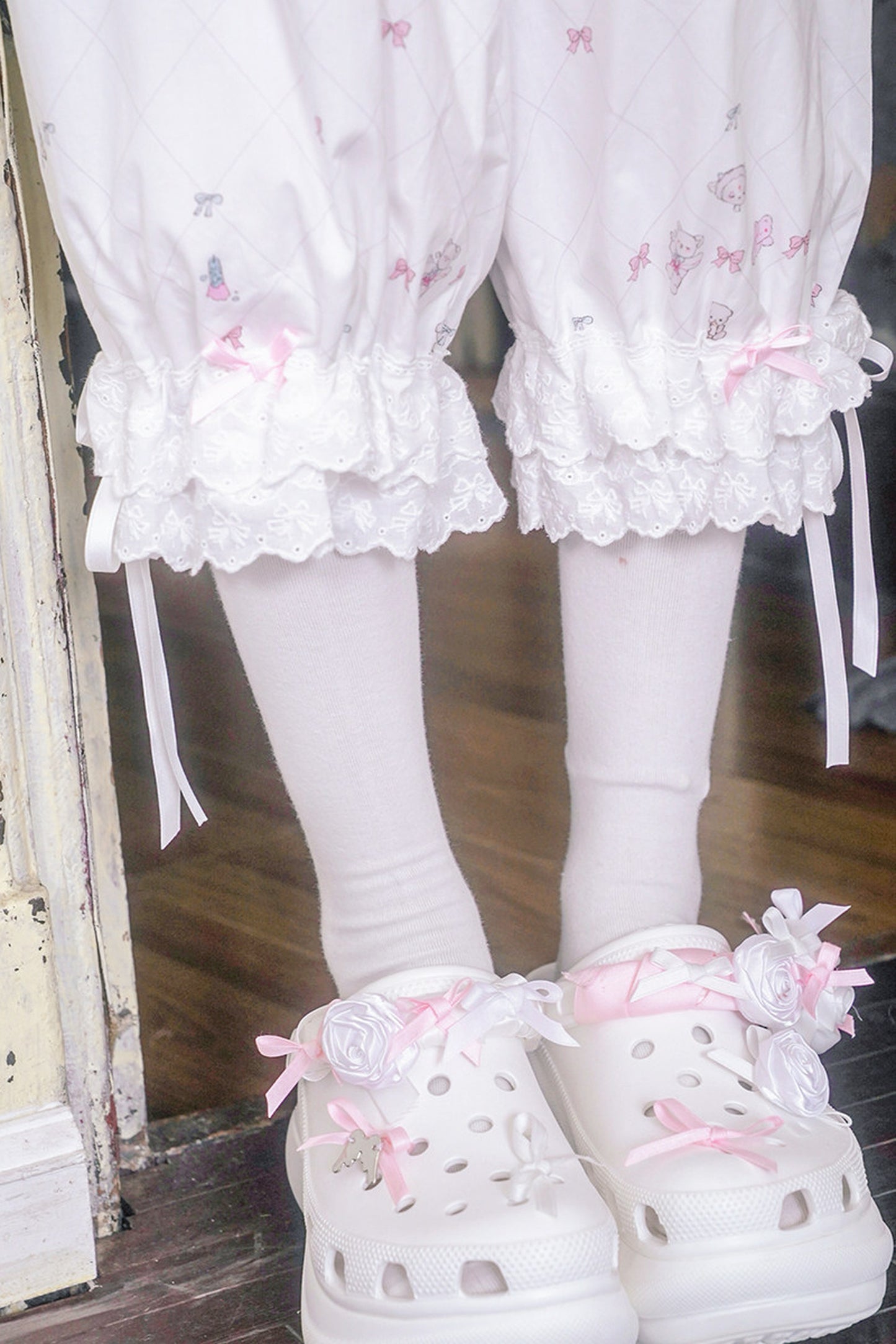 Milkyhearts pantaloni del pigiama con fiocco