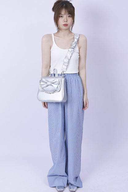 Silver Bow Crossbody Backpack