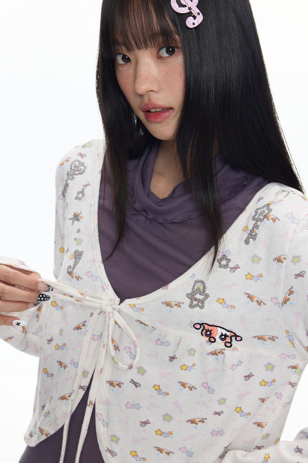 Snowflake Embroidered Cashmere Cardigan