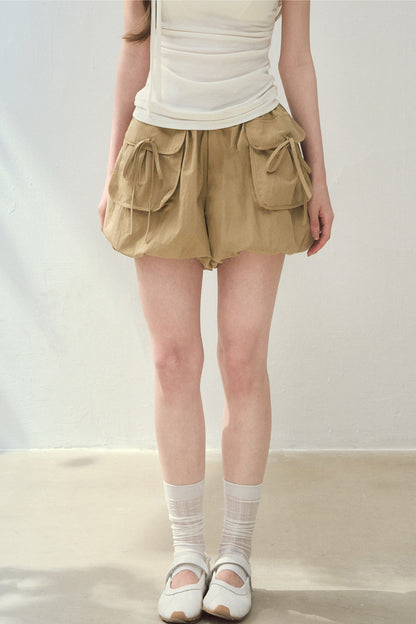 Cloud Cargo Bow Pumpkin Puff Shorts