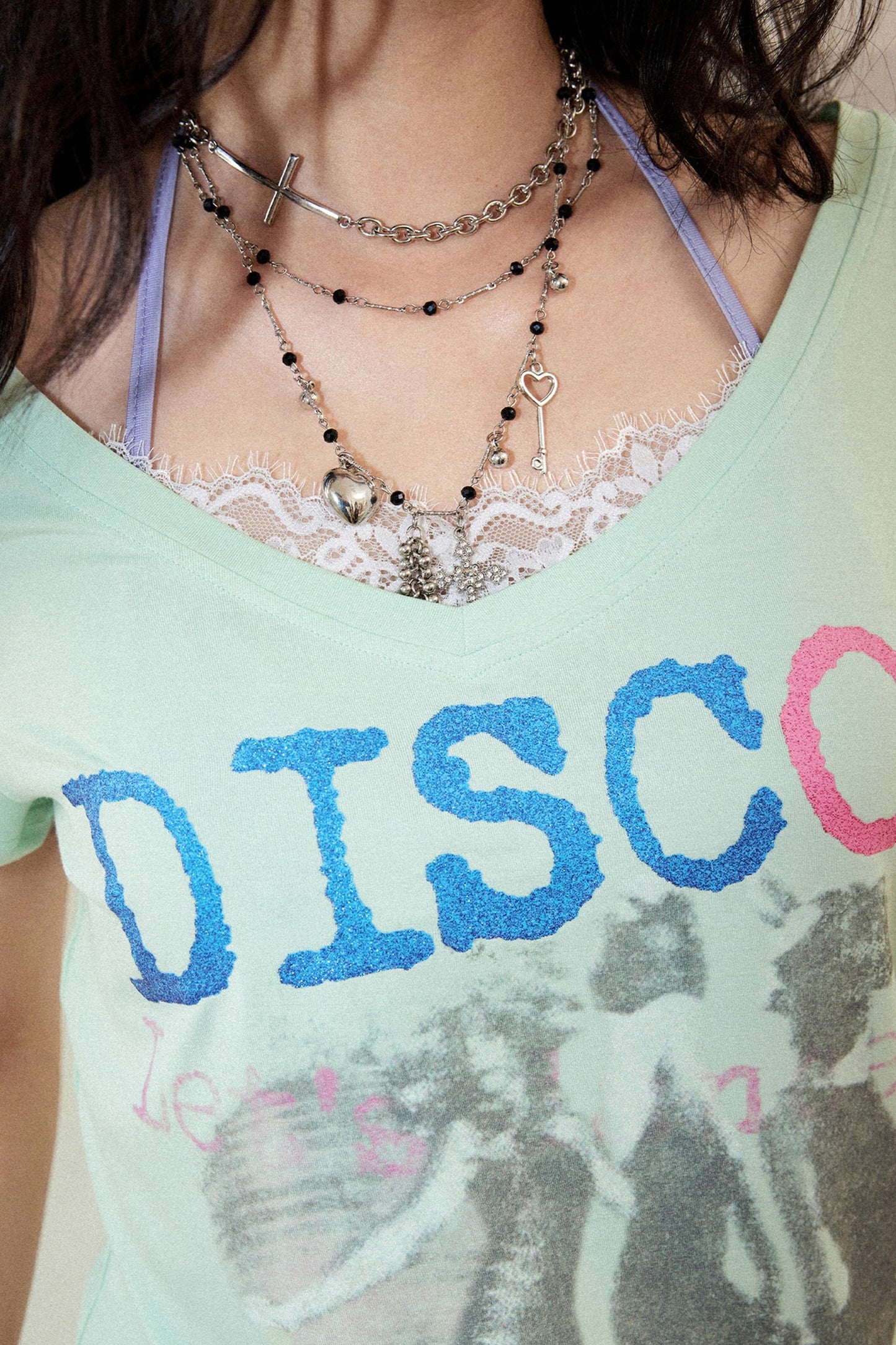 Retro Lace Trim Top