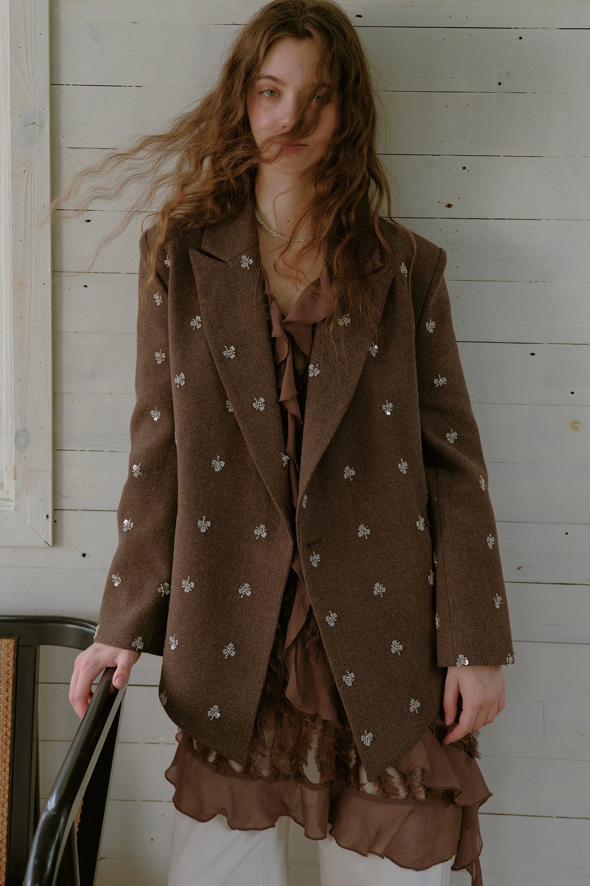 Beaded Woolen Blazer